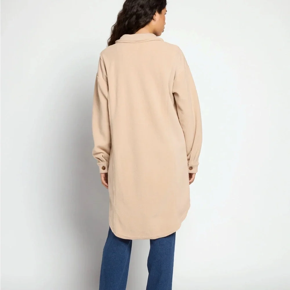 Fleece Longline Shacket - Picture 3 of 3